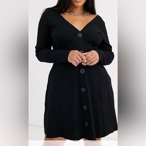 Long Sleeve Button Through Dress